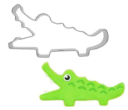 Bianriche Cortador de galletas de animales, cortador de galletas de cocodrilo, moldes de metal de acero inoxidable para niños, bricolaje, sándwich, pastelería, fondant, decoración de pasteles