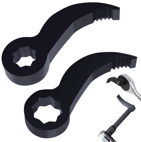 LEONTOOL 2Pcs Pry Bar Wrench Adapter Head, 3/8“ 1/2” Drive Adjustable Angle Crowbar Adapter Head Tool, Heavy-Duty Ratchet Pry Bar Attachment, Half Shaft Removal Car Repairing Tools for Tight Spaces