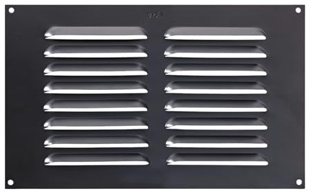 Map Metal Louvre Air Vent Cover for Openings 9 x 6 (229 x 152mm), Suitable for Venting Gas Appliances, Internal/External Walls, Anthracite