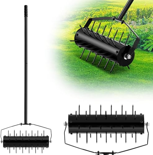 Rullo aeratore manuale per prato, denti in acciaio resistente per un'aerazione del suolo senza sforzo, ideale per la manutenzione del giardino e del cortile