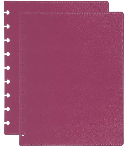 PATIKIL 1 Juego De Cubierta De Cuaderno De Disco En Cuero Tamaño Mediano 7.6 x 9.57 Cubierta De Planificador De Disco Para Producto De Oficina De Cuaderno De Disco Rosa