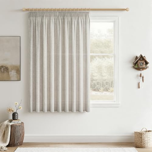 CUTEWIND Rideau sur Rail Coulissant Plafond Lin Naturel Rideaux pour Rail Plafond 200 x 160 cm (LxH), 1 Pièce, Rideau à Galon Fronceur Semi-Transparent Rustique pour Fenêtre de Salon et Maison