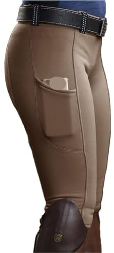 YGMNQAL PantalóN De Montar A Caballo Pantalones de equitación elásticos de Cintura Alta for Mujer y Hombre(Khaki,XL)