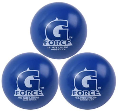 MyLec G-Force Street Hockey Balls, Less-Bounce Street Hockey Balls, Liquid Filled, Perfect for >30 Degrees F, Durable Construction, Roller Hockey Ball for Indoor/ Outdoor Play (Blue, Pack of 3)