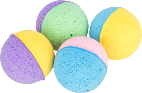 TRIXIE weicher Schaumstoff-Gummi-Ball, ø 3,5 cm, 4 Stück, bunt