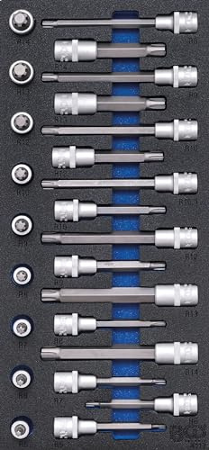 BGS 4117 | Tool Tray 1/3: Bit Socket Set | 12.5 mm (1/2) | Spline (for RIBE) | 25 pcs.