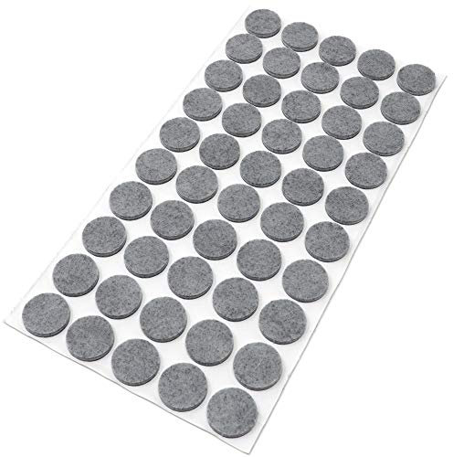 Adsamm® / 50 x deslizantes de Fieltro autoadhesivos/Gris/ø 20 mm/Redondo/Deslizantes de Fieltro para Muebles de 3,5 mm de Grosor/Deslizantes para Muebles y Suelos