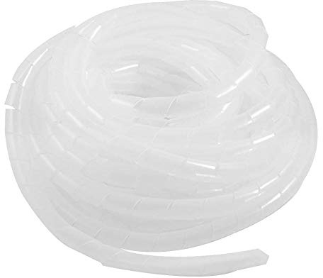 GTIWUNG Gaine Spirale Flexible Universel 8mm, Kit de Câble Rangement de Tube d'Enroulement de Câble en Spirale pour Protéger Le Câble d'Antenne TV/PC/USB/Télé/AUX- (12m) Blanc
