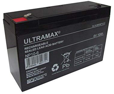 2 X ULTRAMAX NP10-6 6V 10AH VRLA Battery For Feber Peg Perego Injusa Toy Car Quad Bike
