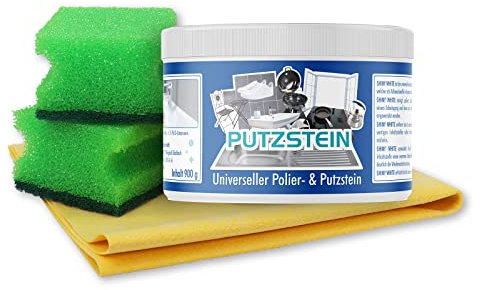 ABACUS® Putzstein Set mit Lotuseffekt, Universal-Stein Set, Scheuermittel, Badset, Reinigungsstein, Universalreiniger, Haushaltsreiniger, Polierstein, Universalstein – Putzstein 900g (7515)