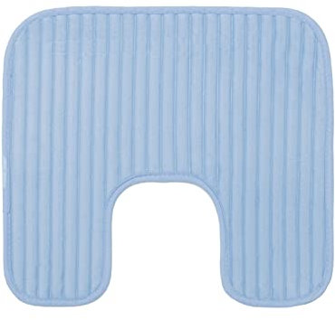 Gözze - Rutschfester Weicher Toilettenteppich in U-Form, 100% Polyester, 50 x 45 cm - Hellblau