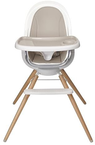 Vital Baby Scoop 360 Highchair, Ergonomic Seat & Footrest, 360 seat rotation, 2 Position Adjustable Tray, Single-Catch Operation, Seat Cushion, 5-Point Safety Harness, Dishwasher Safe Tray, Clear/Grey