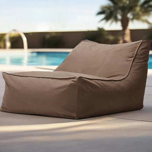 SXBCyan Housse de Pouf Chaises (sans Remplissage) Imperméable Pouf Exterieur pour Adultes Oxford Chaise Longue Pouf de Plage Jardin Plage Camp Pouf Canapé Lit Puff Salon(Brown)