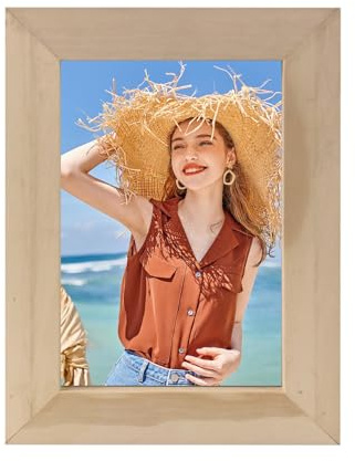 Tuxxjzm Unfinished Wood Picture Frames, Solid Wood Picture Frames, 4x6 Inch Photo Picture Frames, Tabletop Painting Photo Frame, Blank Photo Frames for Crafts, Arts Projects
