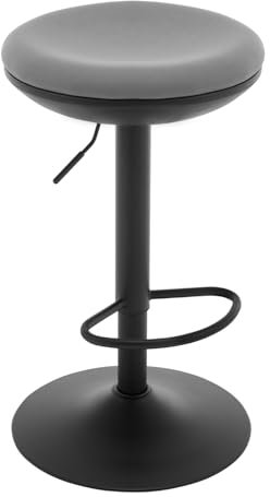 WOLTU Barhocker, Hocker höhenverstellbar drehbar, Barstuhl Tresenhocker Bistrohocker, Drehhocker mit Fußstütze Metallgestell, für Bar Kücheninsel, Netzgewebe, Grau, BH414gr-1