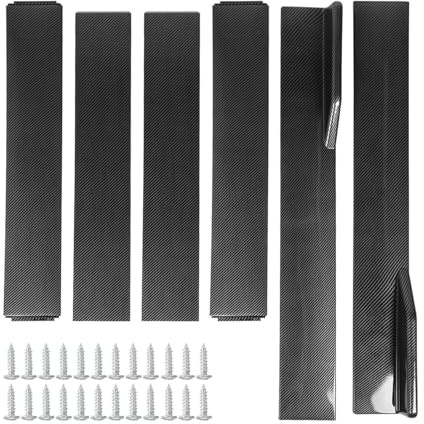 Grcfumo 6 Faldas Laterales para Coche, Faldas Laterales, Labio Divisor de extensión, patrón de Fibra de Carbono, difusores de Aletas Laterales para una conducción Segura (2.2m)