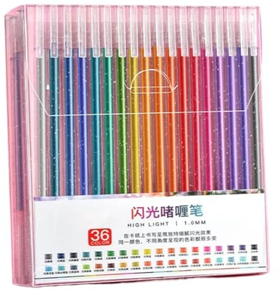 Aizuoni Gel Glitter Pens För Färgning - Färgglada Skrivpennor Set, Artistritning för Studenter och Vuxna