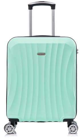 RAYKONG Valise Cabine ABS 55x40x20cm (44L) - Capacité Maximale - Petites valises de Voyage légères 20 Pouces - (RK03|Menthe)