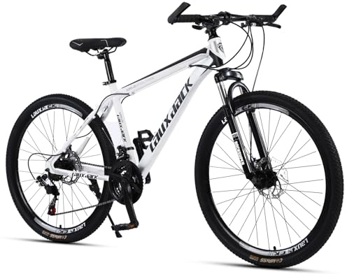 28 Zoll Herren Mountainbike MTB 21 Gang Shimano Schaltung Stahl Diamantrahmen 45 cm Weiss Federgabel Scheibenbremsen Hardtail Fahrrad Fuer Erwachsene