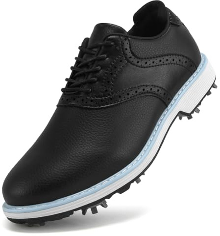 SDEQA Zapatos de Golf Impermeables para Mujer con 9 Clavos Cuero, Zapatillas de Golf para golfistas, Talla Grande