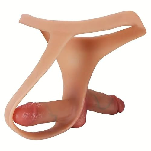Pantalones de pene de silicona completos alargados 2 cabezas para hombres y mujeres