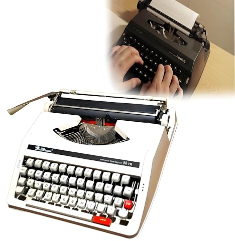 GSHSHOU Macchina da Scrivere Manuale Tradizionale Portatile, Macchina da Scrivere Meccanica retrò Vecchio Stile, Adatta alla Digitazione Quotidiana, Facile da Usare.