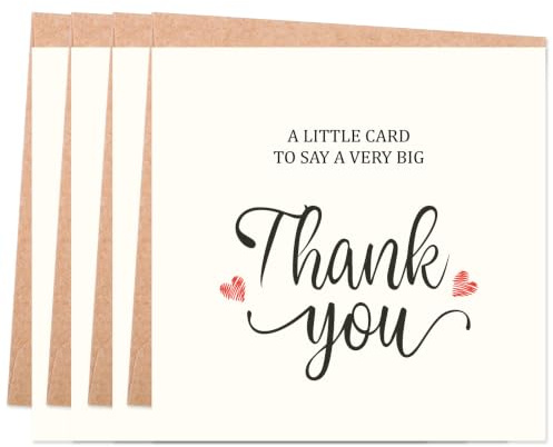 24 Pack Thank You Cards, 12.5 x 12.5cm Thank You Cards Multipack | Includes Envelopes & Stickers, Blank Inside, 4.9 x 4.9 In, Greeting Card Stationary Set - for Teacher, Wedding, Baby Shower