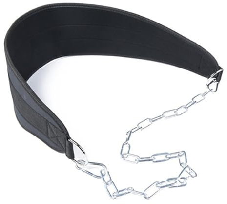 Lcarege Dippbälte, 45 x 15 cm dra upp bälte med D-ring och 89 cm kedja, stark nylonviktad dra upp, utbytesgym för träning, bodybuilding