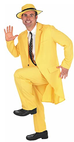 Fun Shack Yellow Suit Costume for Men - 90s Movie Fancy Dress Adult Costume - Fun Party Outfit for Men, X-Large