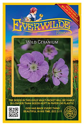 Everwilde Farms - 25 Wild Geranium Native Wildflower Seeds - Gold Vault Seed Packet