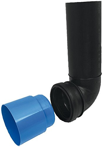 PE-Wand-WC-Anschlußbogen 90° mit Bauschutz 90/110, schwarz