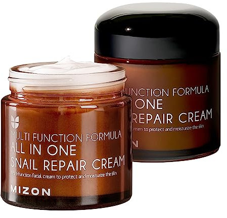 [Mizon] Crema riparatrice a la bava di lumaca (75 g), crema idratante per il viso con estratto di mucina di lumaca, cosmetico coreano tutto in uno, cura delle rughe e delle imperfezioni