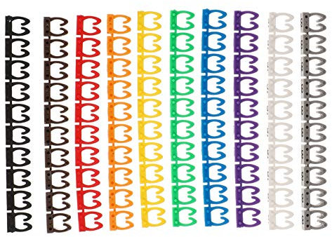 VILLCASE 100pcs Multicolored Tags Cord Labels for Identification Suitable for Network and Charging Cables Reusable and Moisture Resistant