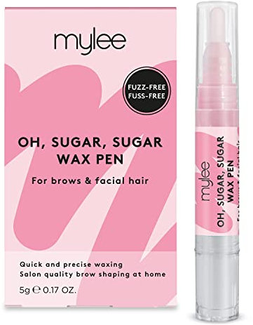 Mylee Oh Sugar, Sugar Wax Pen + 20 strisce depilatorie, Ceretta senza calore con formula di zucchero, per rimuovere i peli superflui su corpo, viso e inguine, vegan e cruelty-free