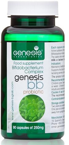 Genesis Bifidobacterium Complex BB Kann unterstützen Darmgesundheit und Immunsystem 90 Kapseln - 250 mg