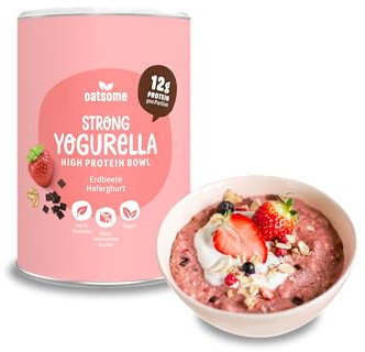 OATSOME® Strong Yogurella | High Protein Bowl Mit Erdbeere, Haferghurt & Schokochips | 12g Protein pro Portion | 100% Natürlich, Vegan & Ohne Raffinierten Zucker | Einfache Zubereitung | 400g