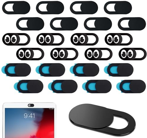 Ninnyi 24 PCS Laptop Camera Cover Slider, 3 Type Thin Webcam Cover for Phone