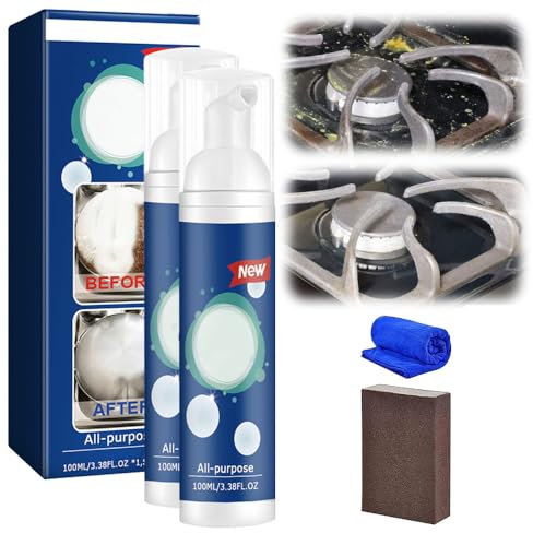 Blasenreiniger Schaumspray, Neuer Allzweckreiniger, Kraftvolle Entfernung von Öl und Flecken, Fettlöser Küche, für Küche, Bad, Glas, Böden, WC (2)