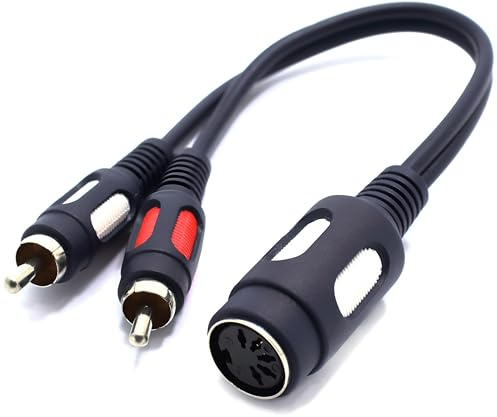 VITALCO Adaptateur audio DIN RCA 5 pôles femelle vers 2X