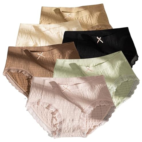 jetta Culottes Antibactériennes Premium - Kit de 6 unités Antibactériennes pour Femmes - Taille Moyenne - Lingerie Italienne Anti Fuite avec Dentelle Respirante et Pantalon à Bulles en Graphène