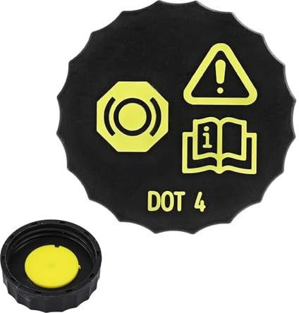 Car Brake Fluid Reservoir Cover, Car Brake Fluid Anti-Spill Bottle Cap Compatible with Ford Focus MK2/MK3, Galaxy MK3, Mondeo, Skoda Octavia, Cmax, Smax, 1831528, BV612162AB (Yellow)