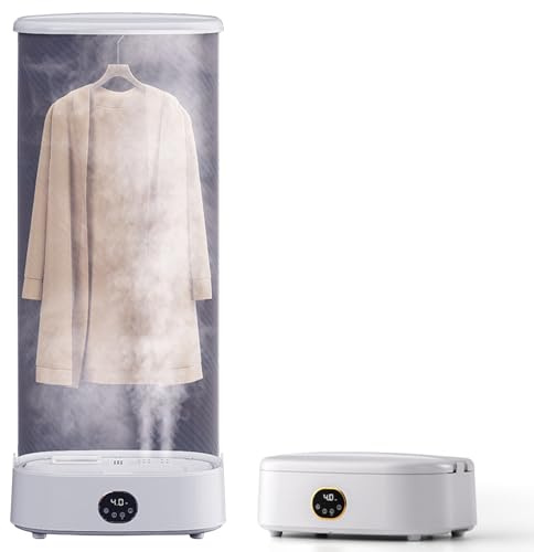 Kensbro Portable Clothes Dryer, Automatische Bügel- Und Faltmaschine, 1000W Hemdenbügler mit Dampffunktion, Faltbar Wäschetrockner mit Zeitfunktion, Digitale Touchscreen-Anzeige