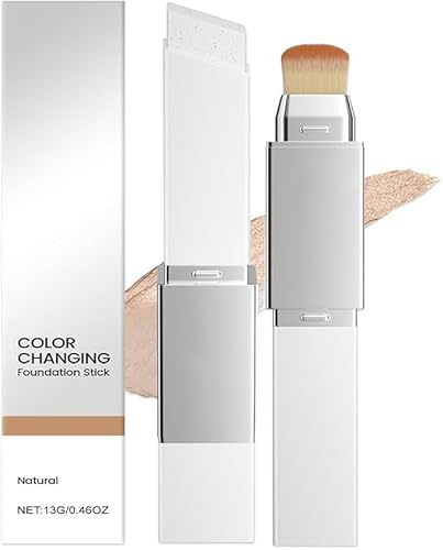 EIHI 1 Pezzo Scolorimento Foundation Stick, 2 in 1 con Pennello, Correttore a Copertura Totale, Resistente all'acqua e al Sudore per un Trucco Naturale (Colore Naturale)