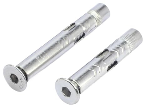 Expansionsbult 1 till 5 ankarbultar, platt huvud, sexkantsuttag, M6, M8, M10, M12, robust sexkantsuttag i rostfritt stål (M8 x 120 mm, 2 st)