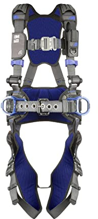 3M 1113130 DBI-SALA ExoFit X300 Comfort Construction Positioning Safety Harness, Construction Fall Protection, Aluminum Back and Hip D-Rings, Auto-Locking Quick Connect Leg and Chest Buckles, X-Large