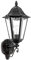 EGLO Außen-Wandlampe Navedo, 1 flammige Außenleuchte, Wandleuchte aus Aluguss in Schwarz mit Silber-patina und Glas in transparent, E27 Fassung, IP44