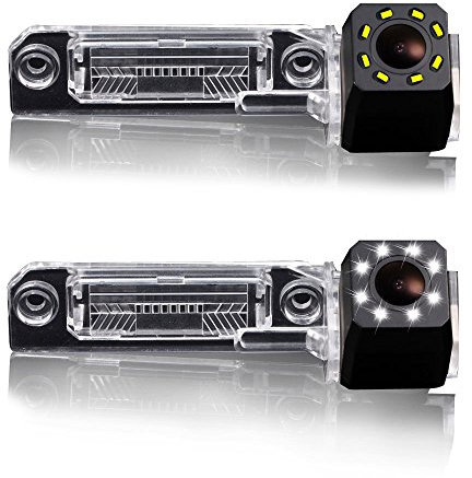 Dynavsal 8 LEDs Nacht Visionen Auto Rückfahrkamera,170 ° Weitwinkel HD Farbe wasserdichte Rückfahrkamera Ersatz für VW Transporter T5 Magotan Polo Golf Jetta Passat B5 Touran Caddy Multivan Sharan