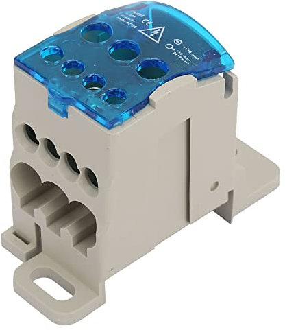 Industrial DIN Rail Mount Power Junction Box 80A Copper Terminal Block Nylon Flame Retardant Electrical Enclosure
