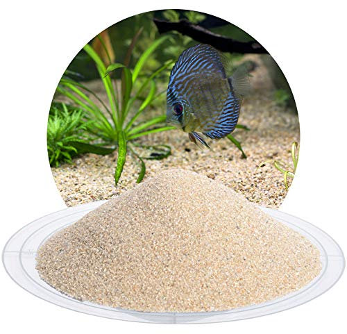Schicker Mineral Aquariumsand beige 10 kg, feiner Aquariumkies gewaschen, ungefärbt, kantengerundeter Bodengrund, Kies für Süßwasseraquarien, Meerwasseraquarien, Aquascaping (Ø Körnung: 0,4-0,8 mm)