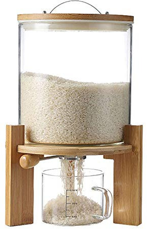 Aprilhp Vorratsbehälter Küche, 5L/8L, Vorratsdosen Luftdicht, Glas Müslispender Reisbehälter Mehlbehälter Lebensmittel Aufbewahrungsbox mit Deckeln, Versiegelt Feuchtigkeitsbeständig 5L